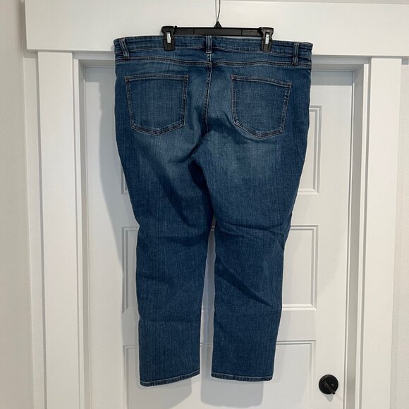 Eileen Fisher Blue Organic Cotton High-Rise Cropped Straight Denim Jeans, Size 1 - Picture 4 of 6